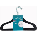 Kit 10 Cabides Infantis Veludo Preto Kids Fixel 30 Cm