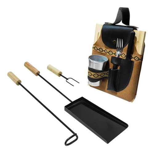 Kit Portátil Parrilla Viaje Estuche Accesorios Asado