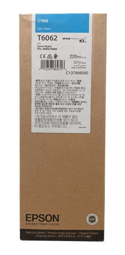 Cartucho Para Tinta T6062 Cyan, Stylus Pro 4800/4880