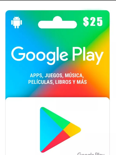 Tarjeta De Regalo $25 Google Play Store