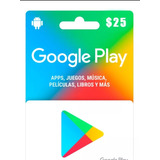 Tarjeta De Regalo $25 Google Play Store
