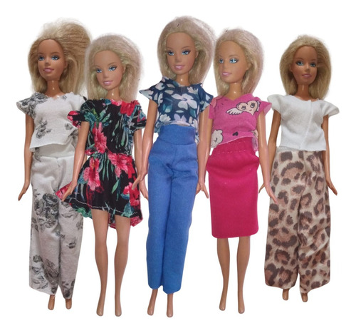 Ropa Para Barbie X10 Unidades Mas 4 Accesorios