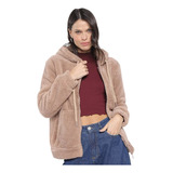 Casaco Feminino Pelinhos Teddy Com Zíper Bolsos Frio Inverno