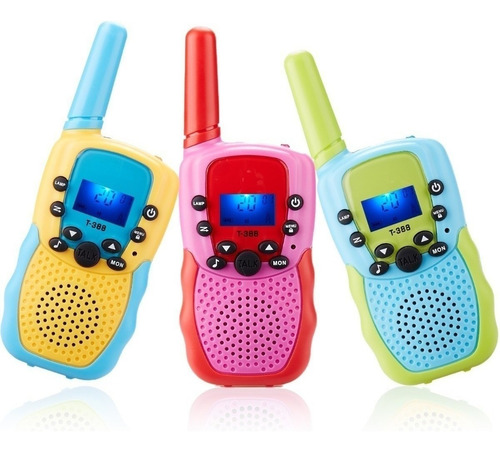 Regalo Walkie Talkie Infantil 3 Piezas Con 8 Vox 3 Canales .