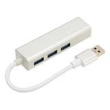 Adaptador Ethernet Usb3.0 A Puerto Rj45 5 Gbps 3 Puertos Usb