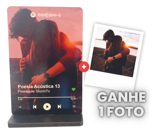 Placa Spotify Interativa / Base Preta - Personalize A Sua!