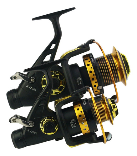 P-kv Spinning Carrete De Pesca Frente Trasero Doble Freno