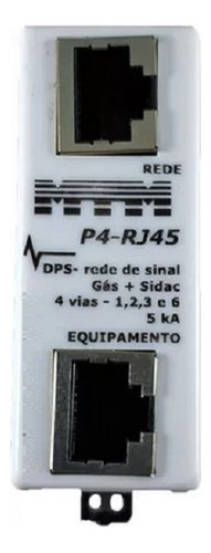Protetor De Surto Raio Dps Mtm P4-rj45 Rede Ethernet Rj45