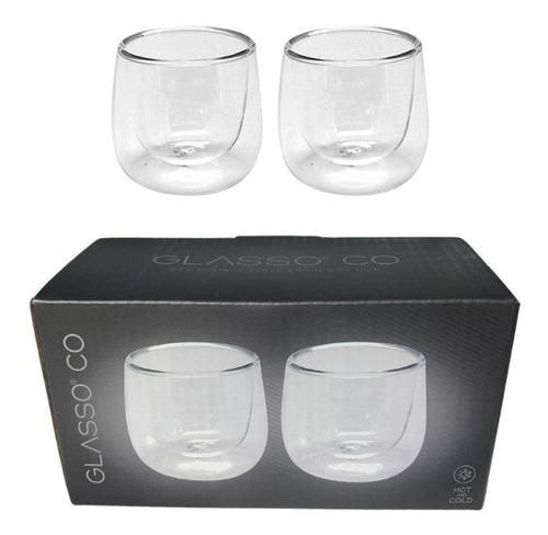 Set 2 Tazas Expresso Doble Pared 90ml - Glasso ®