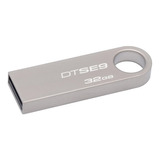 Memoria Usb 32gb Kingston Dtse9 2.0 Metalica Plateado