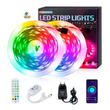 Tira Luces Led Rgb 15 Metros Bluetooth,música Facil Instalar