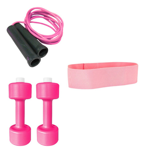 Kit Mancuernas Pesa Recargable X2 Soga Banda Elastica Gym