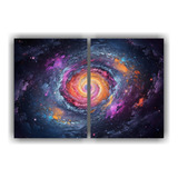 80x60cm Cuadro Textura Mapa Galaxia Bastidor Madera Flores