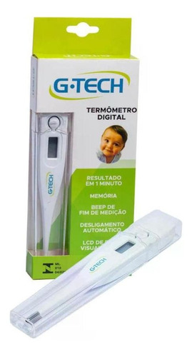 Termômetro Clínico Axilar Digital Febre Th1027 Branco G-tech