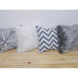 Pack X 4 Almohadon Nordico - 2 Liso/estampado Y 2 Pelo Largo