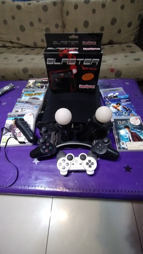 Playstation 3 Slim Cech2004b Con Accesorios Y Juegos