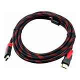 Cable Hdmi Mallado 3 Metros, 4k 3d. Filtro. Conector Dorado