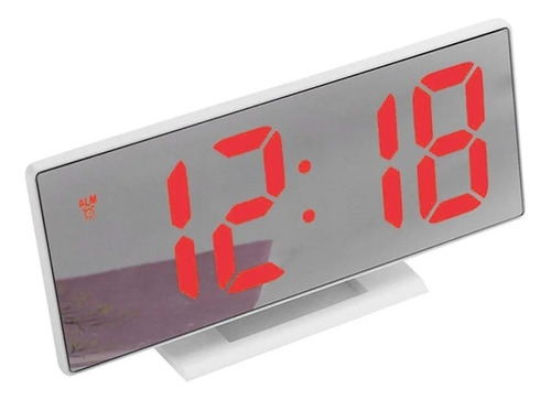 Reloj Despertador Temperatura Led Rojo Pilar Carga Usb Pilar Color Blanco