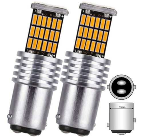 Par Led Alumínio 1157 2 Polo 33 Leds Farol Seta Pisca 12v