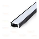 Canaleta Aluminio Preto Sobrepor Slim 2 Metros P/ Fita Led 