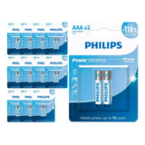 24 Pilhas Alcalinas Aaa Philips  (12  Cart)