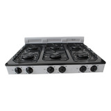 Parrilla Fraga P330 A Gas 6 Quemadores Porcelanizada Color Negro/gris