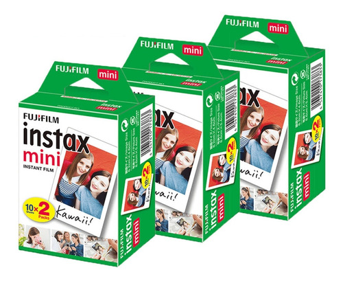 3x Filmes Instax Mini Instantâneo Fujifilm 20 Cada /60 Fotos