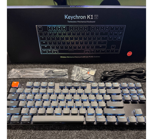 Teclado Mecânico Keychron K1 Low Profile + Cable + Keys Abnt