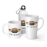 Set De Taza + Botella + Taza Conica Friends De Regalo