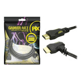 Cabo Hdmi Pix 2.0 4k Gamer Plug 90 Graus -  3metros Hdr 3d