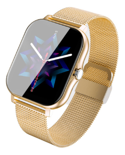 Relógios Smartwatch Feminino Dourado Luxo Com 2 Pulseiras Nf