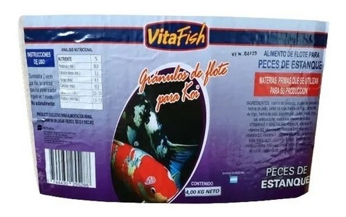 Alimento Para Carpas Koi De Flote Vita Fish X 4 Kg Estanque