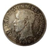 Moneda Suecia 2 Koronas 1939 G Plata 0.800(x1778