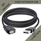 Cabo Extensor Usb 2.0 1,5 Metros Blindado Com Filtro