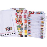 Pano Prato Guardanapo Bordado Patchwork 20 Unidades Variados