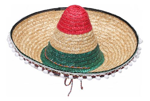 Sombrero Gorro Mexicano Bandera Mexico Con Borlas Cotillon