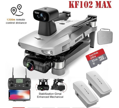 Drone Kf102 Max Sensor De Obstáculos Gps Gimbal 2 Baterias