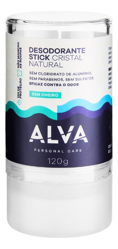 Desodorante Stick Alva Crystal Sem Fragrância 120 G