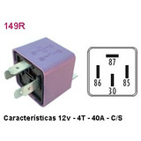 Relay Universal 12v 4 Terminales 40a Reforzado