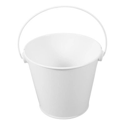 Cubos Pequeños De Metal Con Asas, Cubos De Hojalata Blanca P