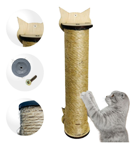 Arranhador Para Gatos 45cm Máxima Fixação Sisal Natural