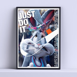 Cuadro Bugs Bunny X Nike Decorativo  30x40cm Con Vidrio