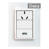 Jeluz Linea Armada Cristal 1 Toma + 1 Toma Usb Nuevo Origina