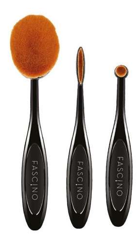 Brochas Fascino Make Up Brochas Contouring X3 Set Color Negro