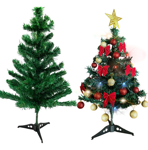 Árvore De Natal Verde 60cm 50 Galhos Sem Enfeites Festa
