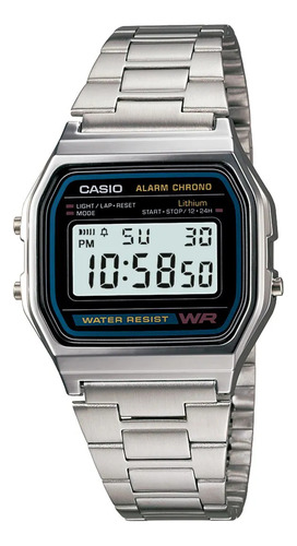 Relógio Casio Digital Unissex Prata A158wa-1df Original