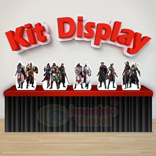 Kit Com 5 Displays Totens De Mesa Assassin's Creed