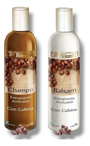 Biferdil Kit Shampoo Y Enjuague X295 Cafeina Anticaida