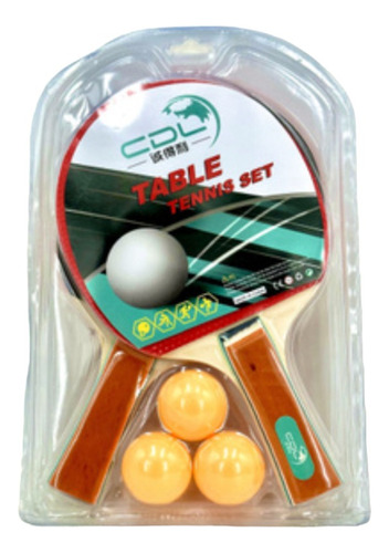 Set Juego De 2 Raquetas/paletas De Ping Pong Con 3 Pelotas