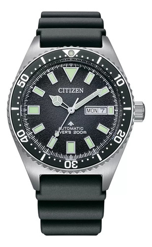 Citizen Promaster Divers Automatico Ny0120-01e .... Dcmstore Correa Negro Bisel Plata Fondo Negro